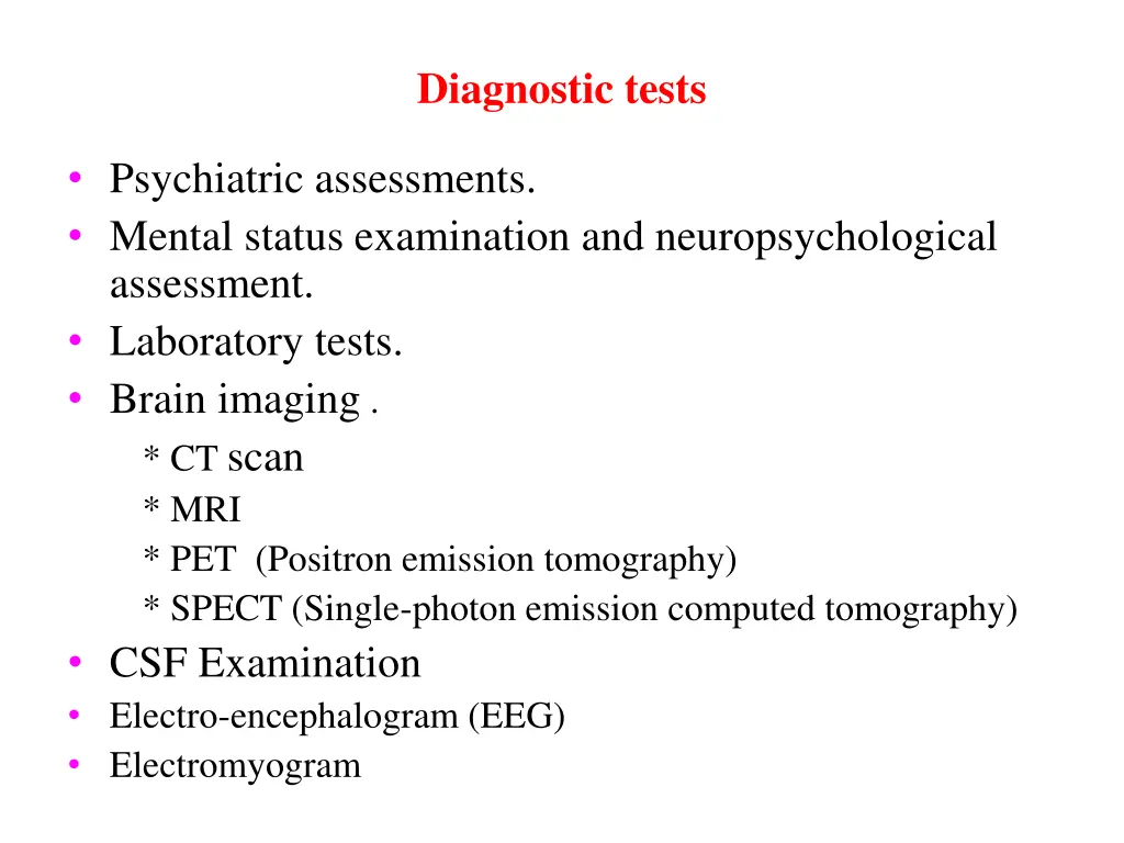 diagnostic tests