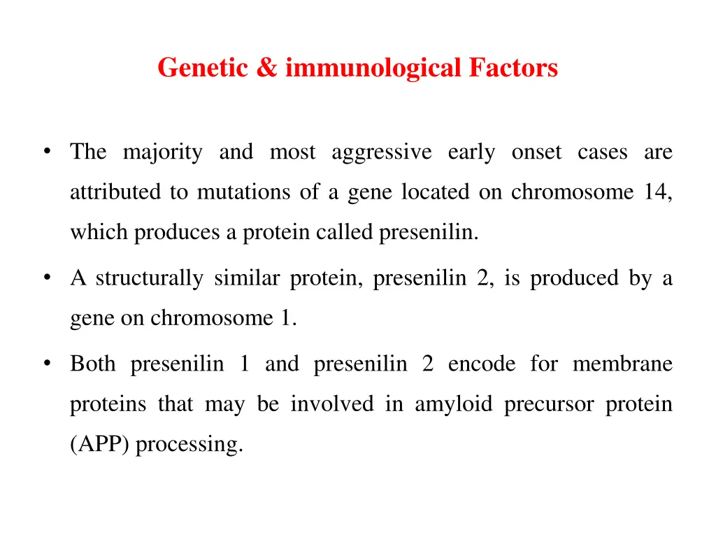 genetic immunological factors