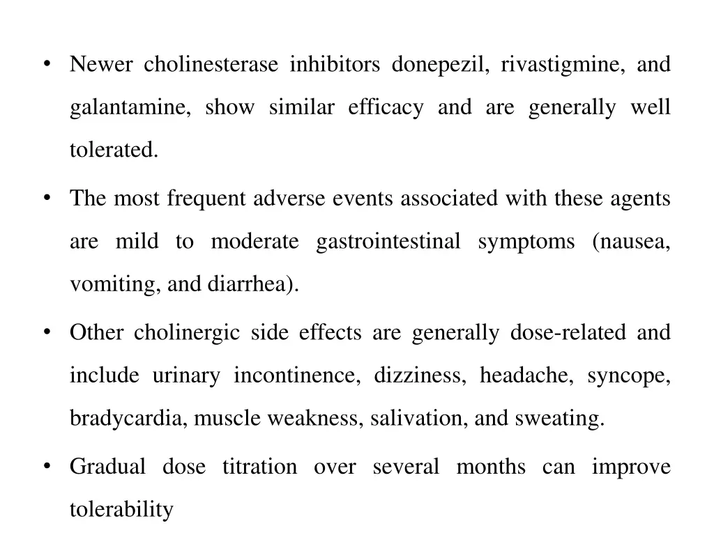 newer cholinesterase inhibitors donepezil