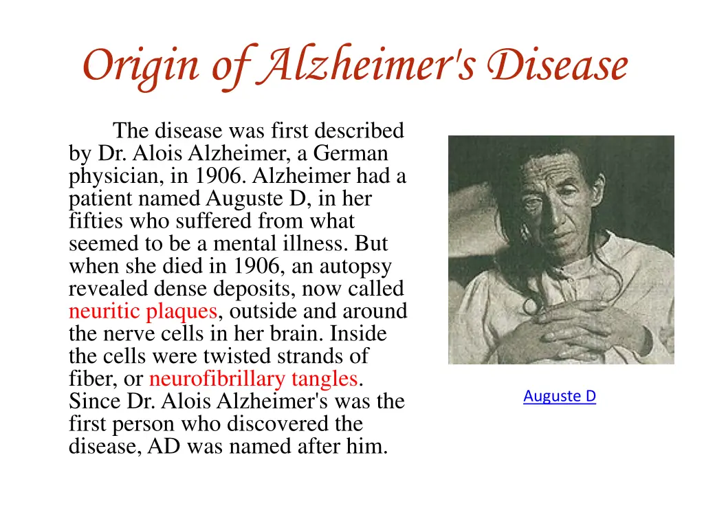 origin of alzheimer s disease