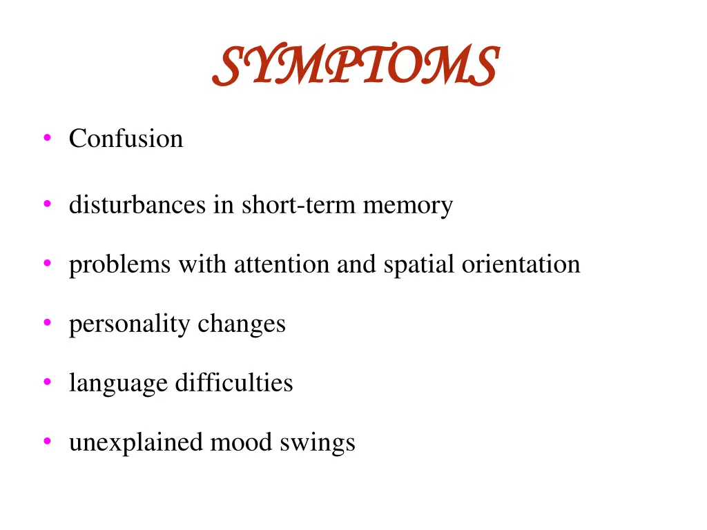 symptoms symptoms