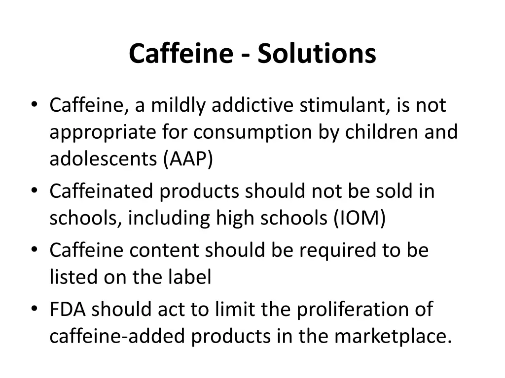 caffeine solutions