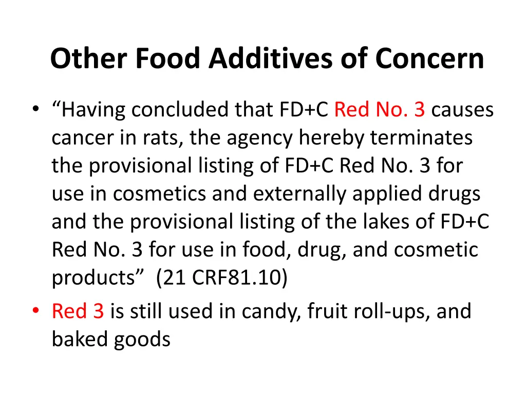 other food additives of concern 2