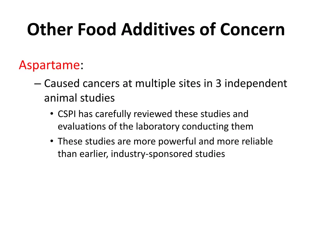 other food additives of concern 3