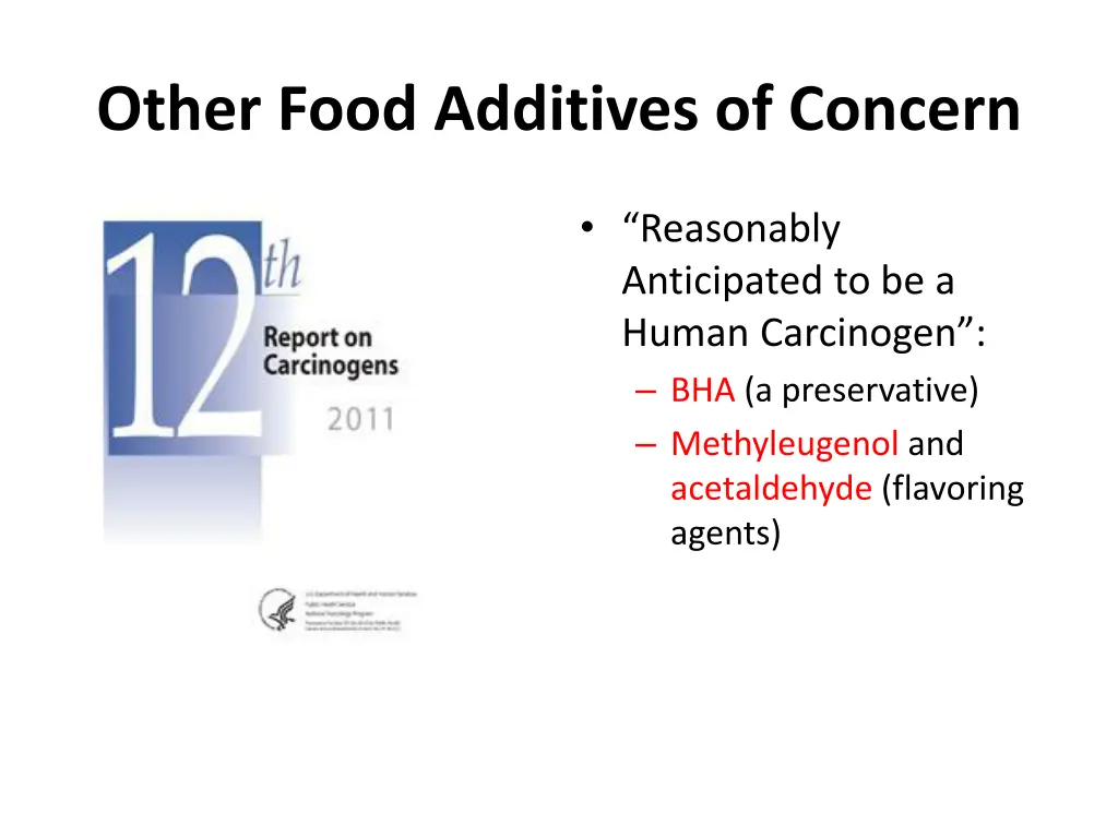 other food additives of concern