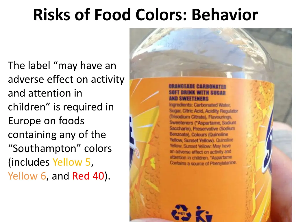 risks of food colors behavior 3