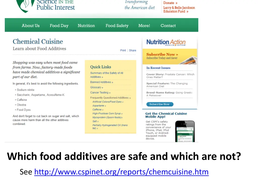 which food additives are safe and which are not