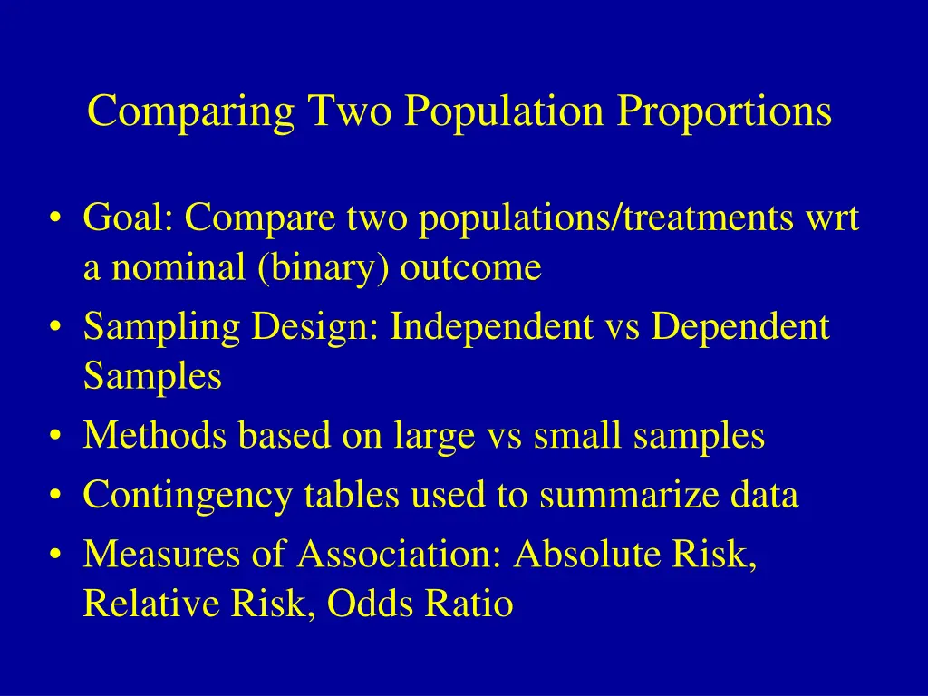 comparing two population proportions