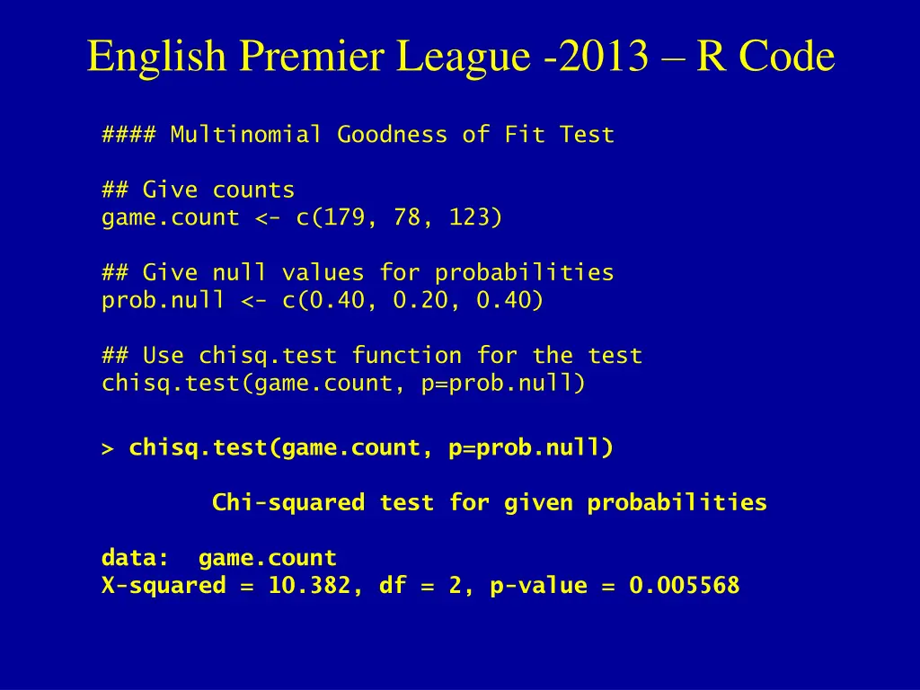 english premier league 2013 r code