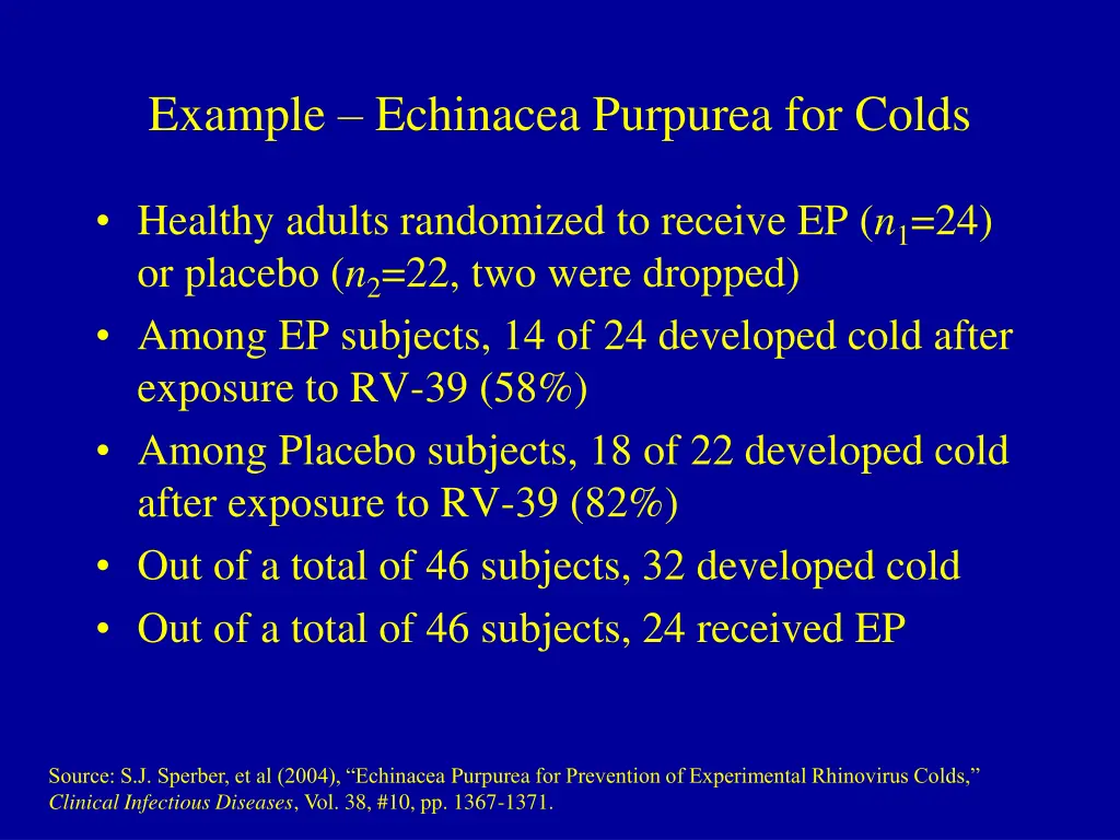 example echinacea purpurea for colds