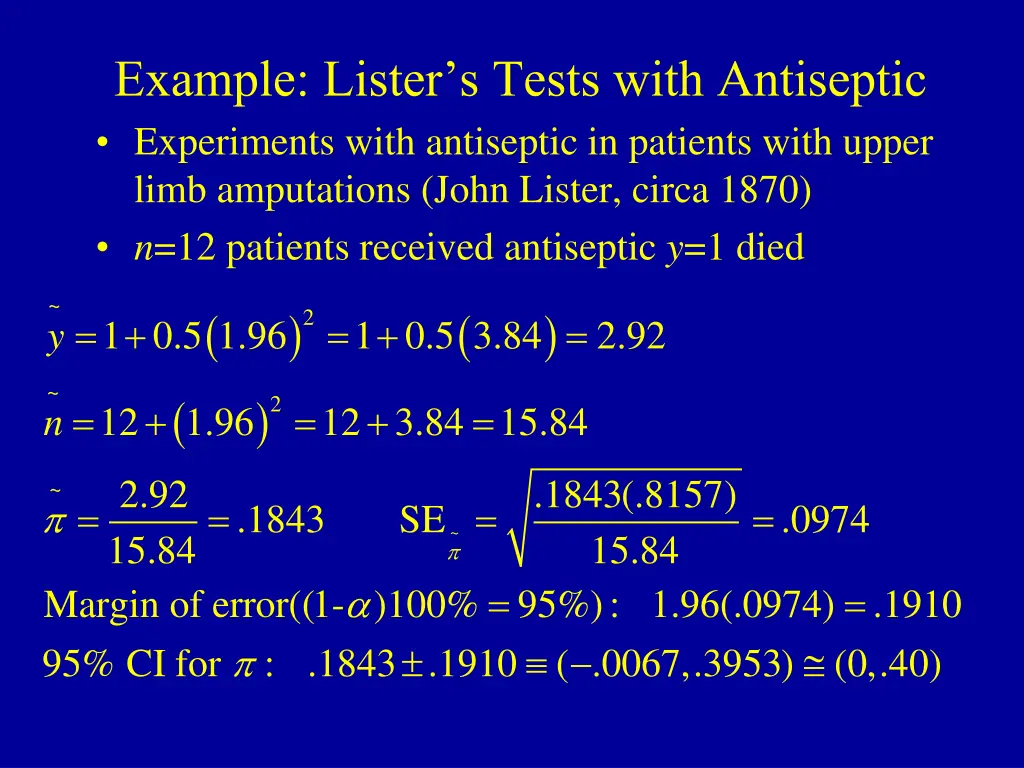 example lister s tests with antiseptic