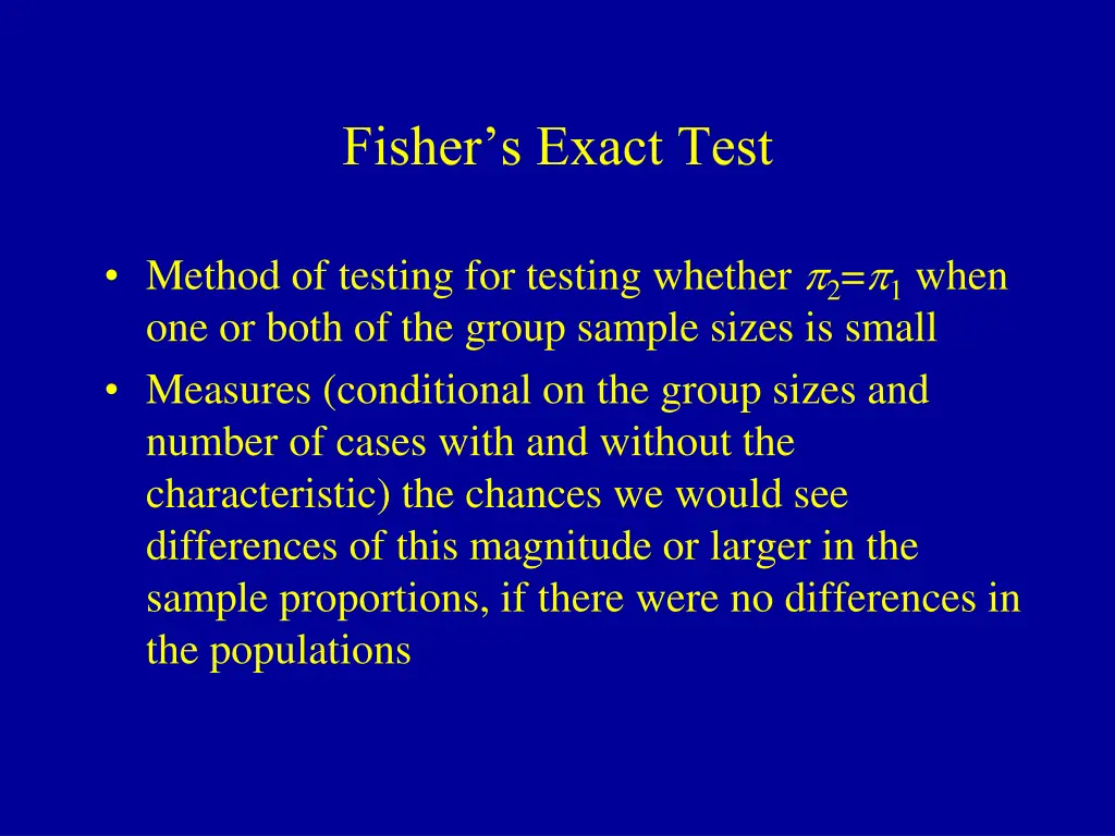 fisher s exact test