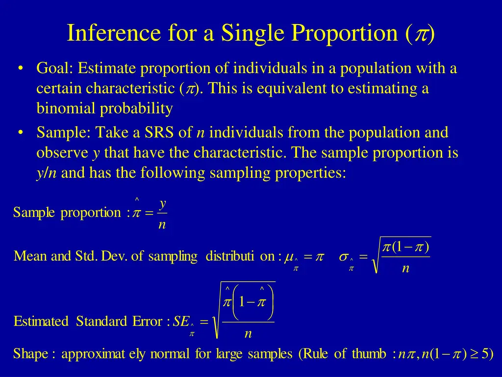 inference for a single proportion