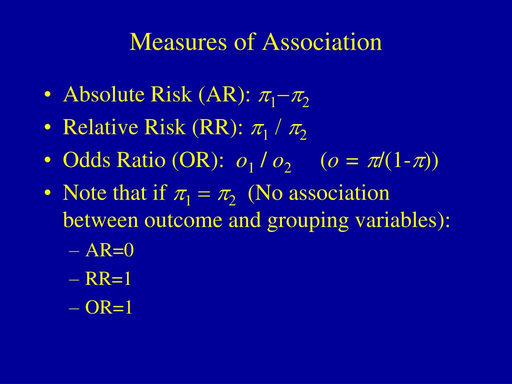 measures of association