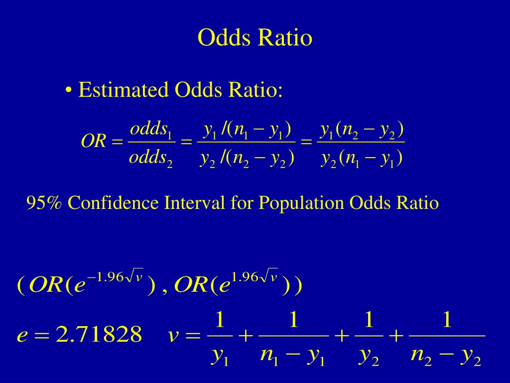 odds ratio 1