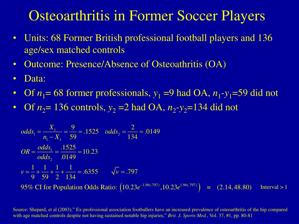 osteoarthritis in former soccer players