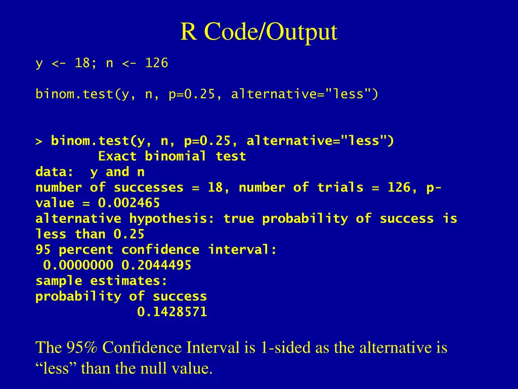 r code output