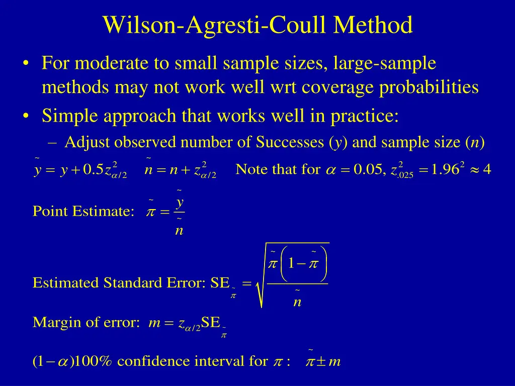 wilson agresti coull method