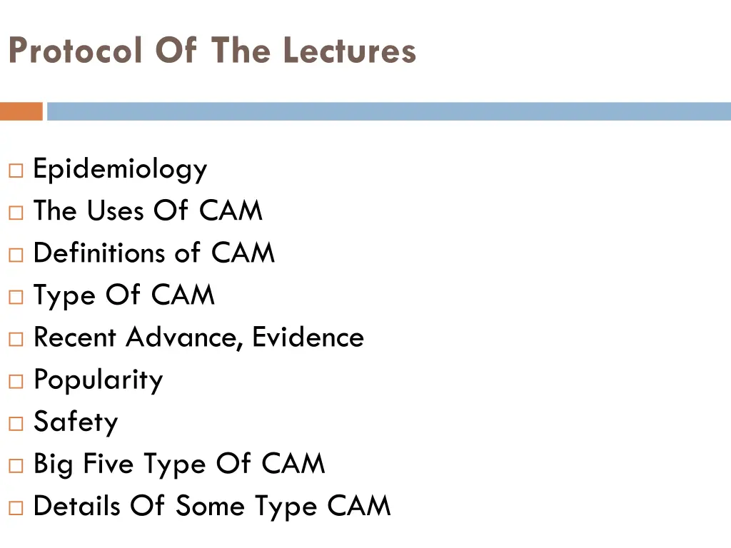 protocol of the lectures