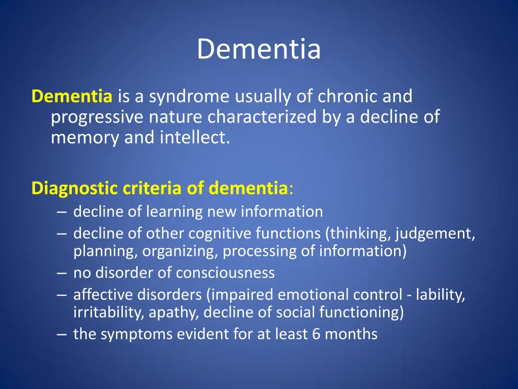 dementia