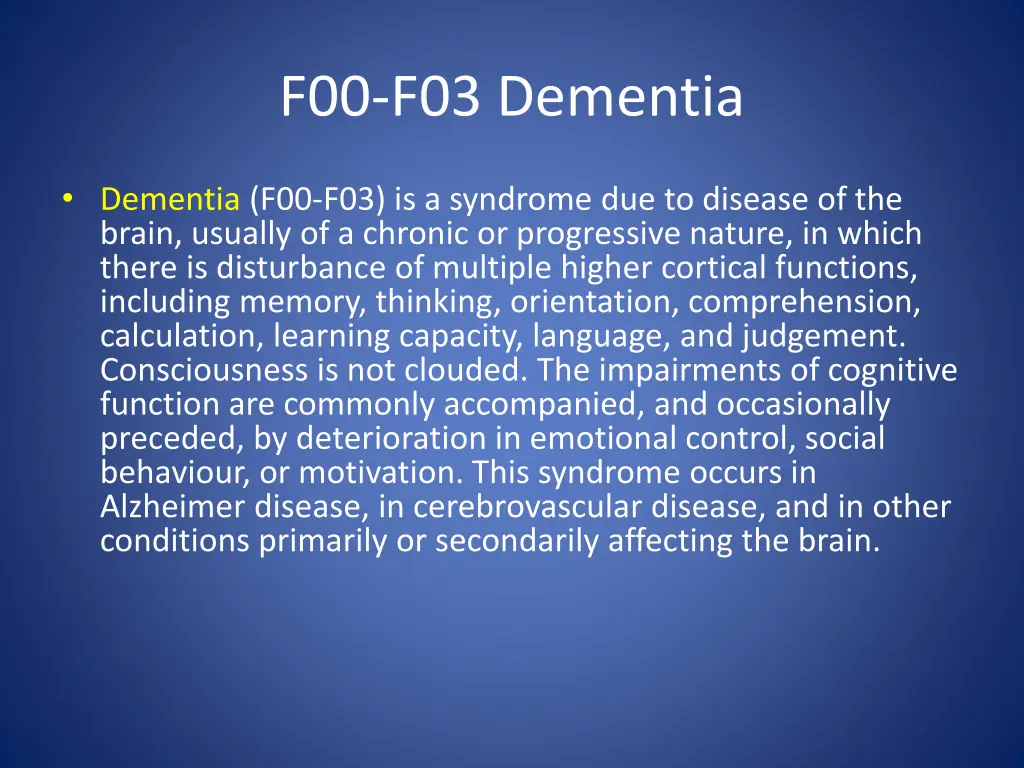 f00 f03 dementia