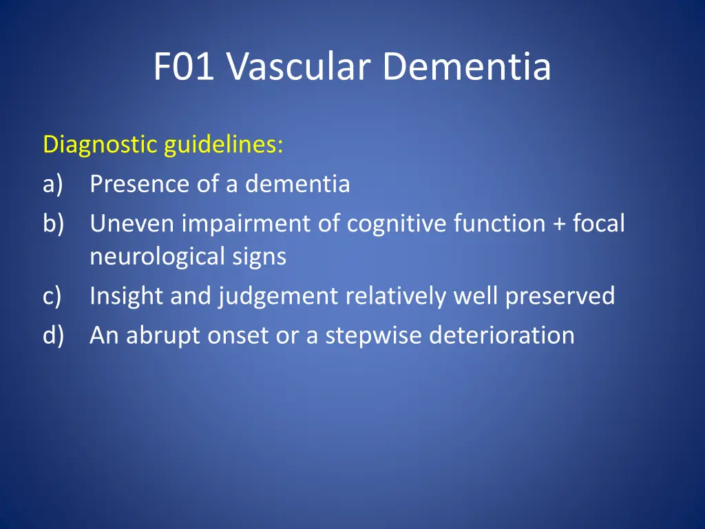 f01 vascular dementia 1