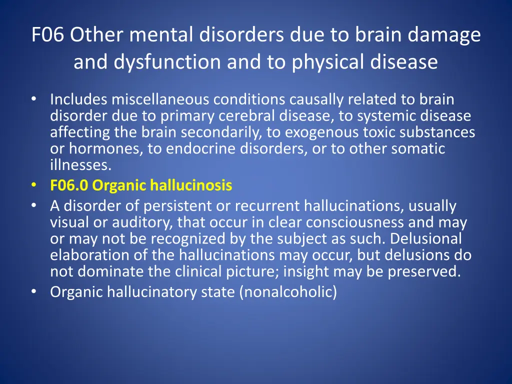 f06 other mental disorders due to brain damage 1