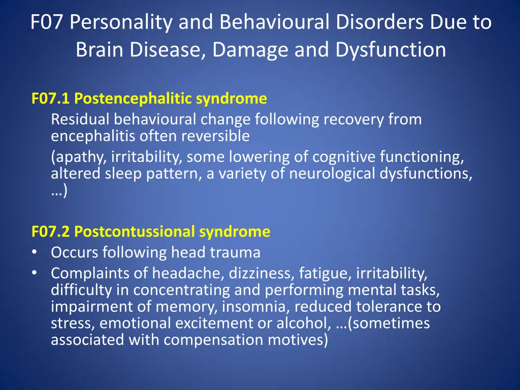 f07 personality and behavioural disorders 1