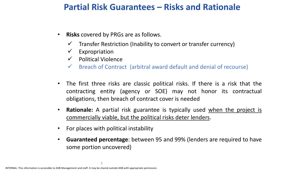 partial risk guarantees risks and rationale