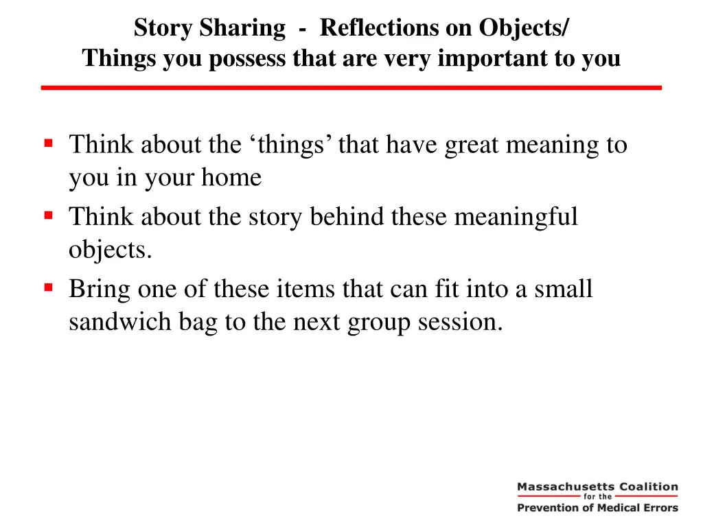 story sharing reflections on objects things