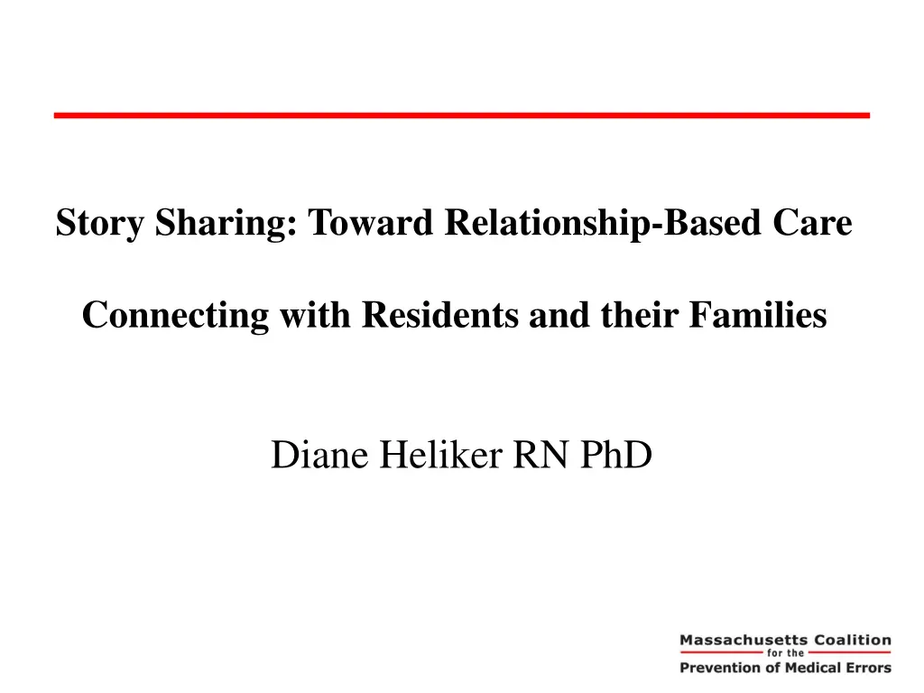 story sharing toward relationship based care