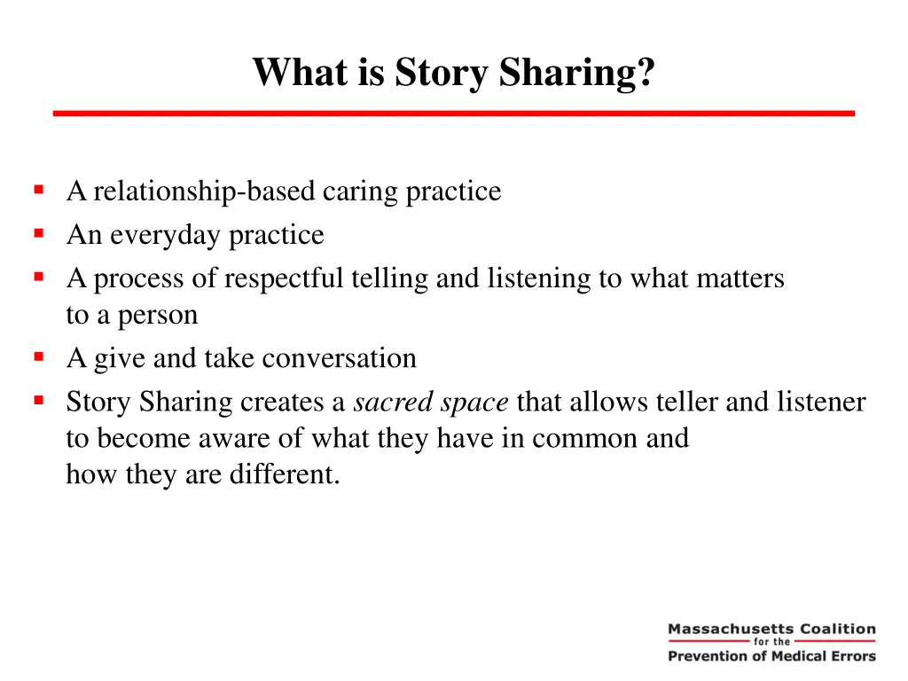 what is story sharing