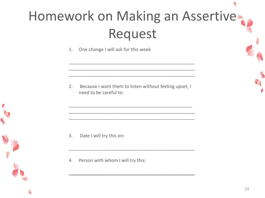 homework on making an assertive request