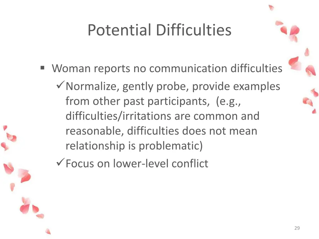 potential difficulties 1