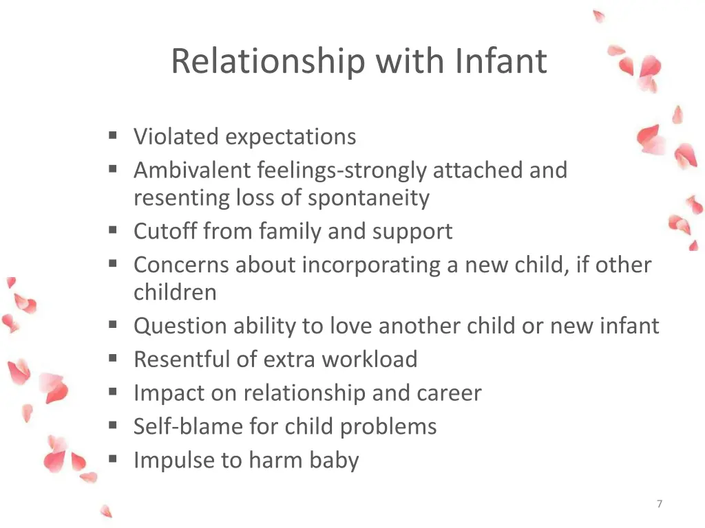 relationship with infant