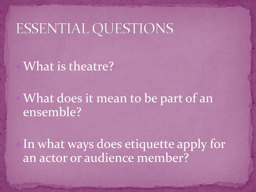 essential questions