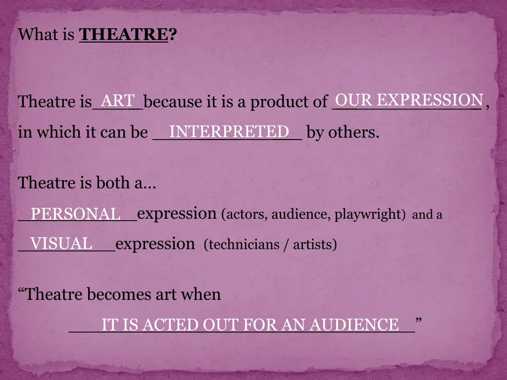 what is theatre