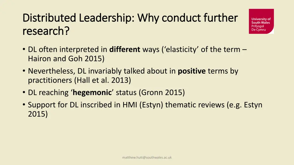 distributed leadership why conduct further