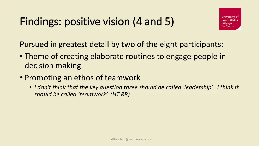 findings positive vision 4 and 5 findings