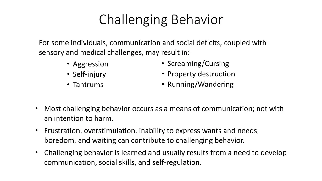 challenging behavior