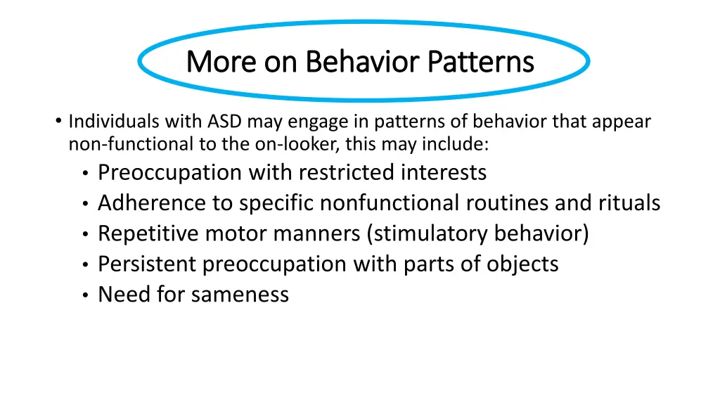 more on behavior patterns more on behavior