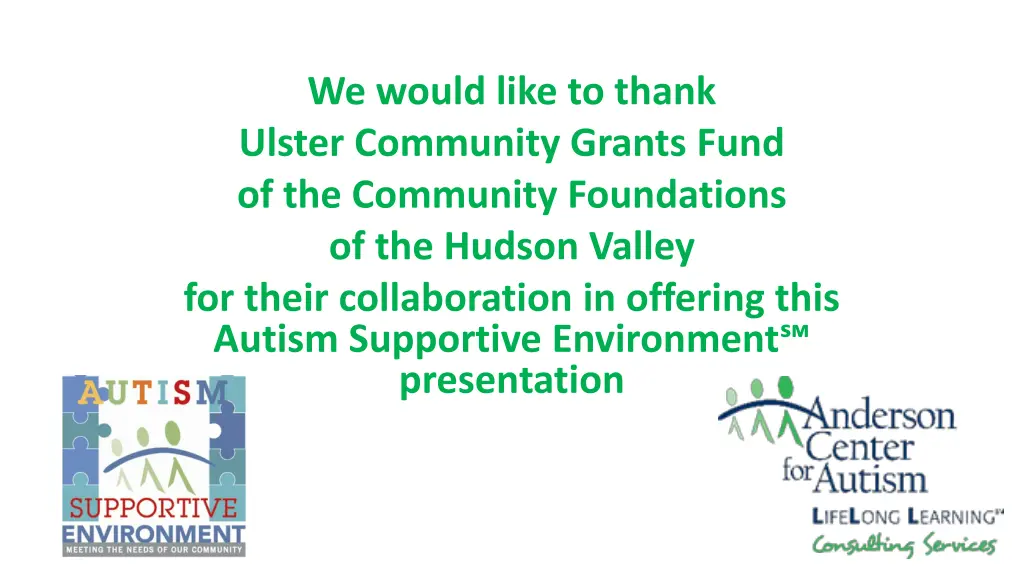 we would like to thank ulster community grants