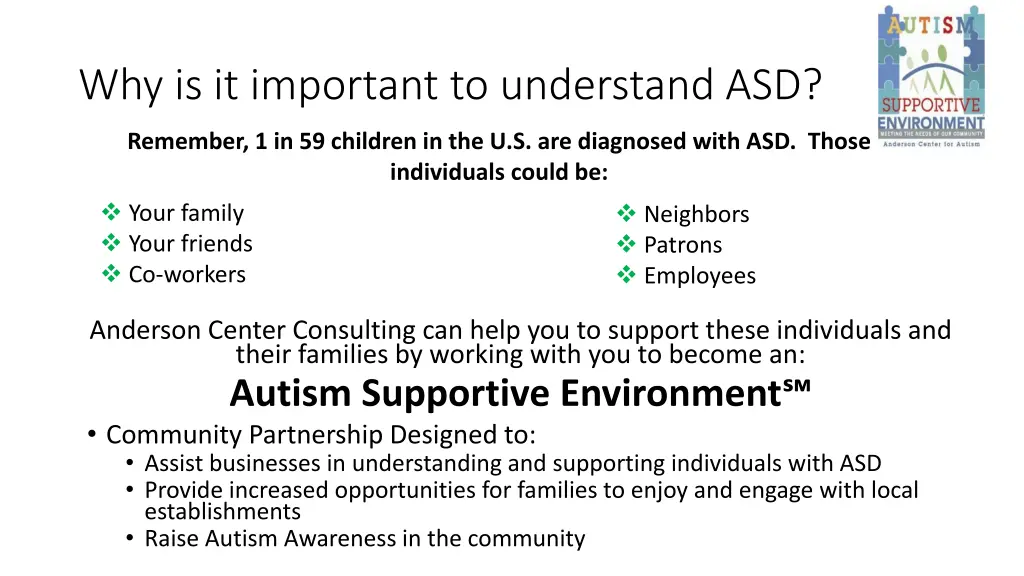 why is it important to understand asd