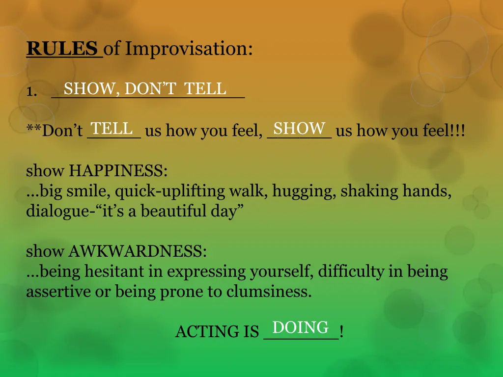 rules of improvisation