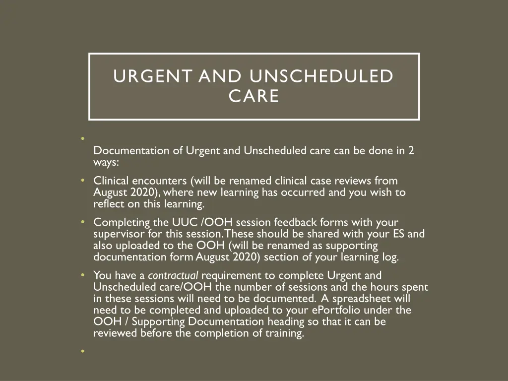 urgent and unscheduled care 1