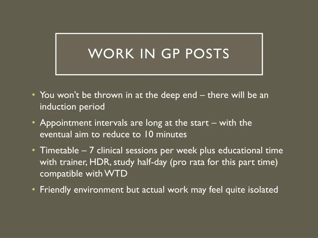 work in gp posts