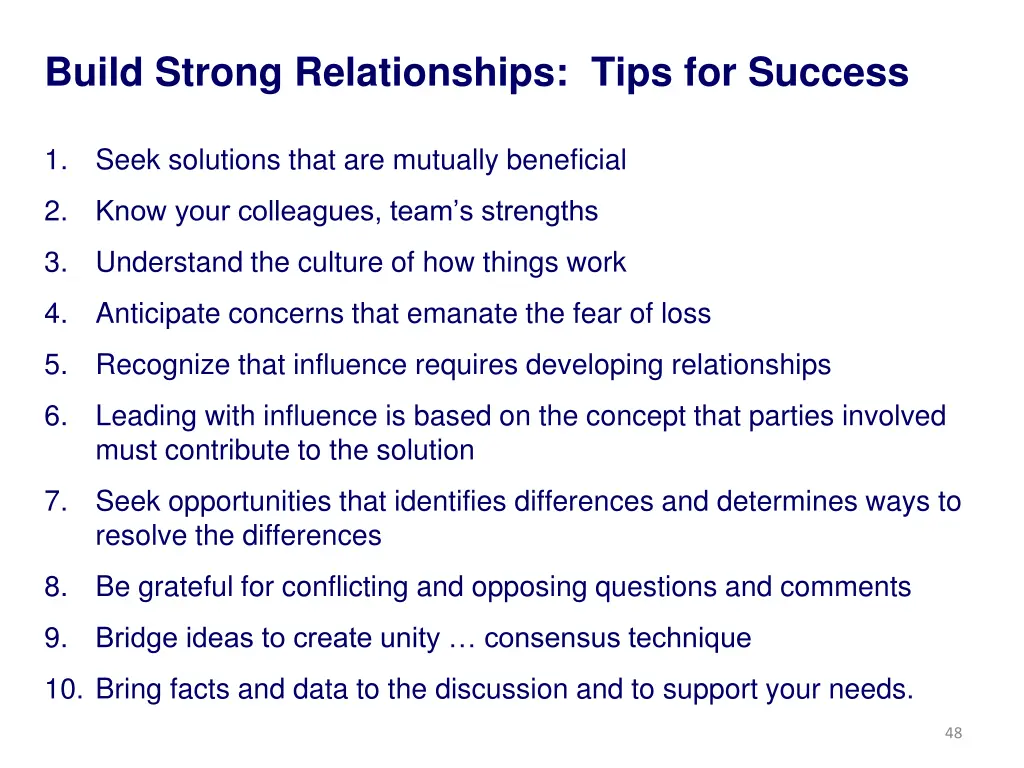 build strong relationships tips for success