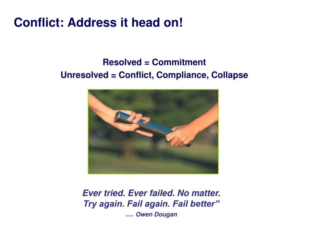 conflict address it head on