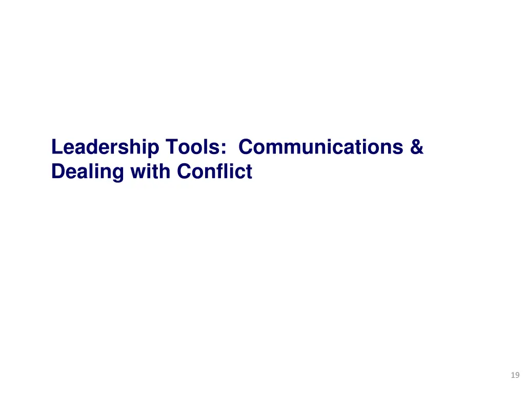 leadership tools communications dealing with