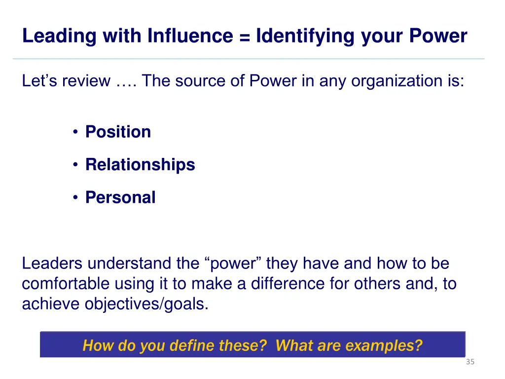 leading with influence identifying your power